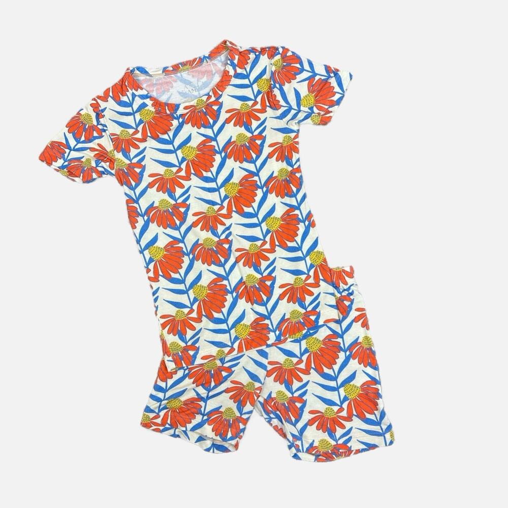 Alice + Ames Super Soft Bamboo Floral Daisy Print Pajama Set Unisex Kids Size 2T